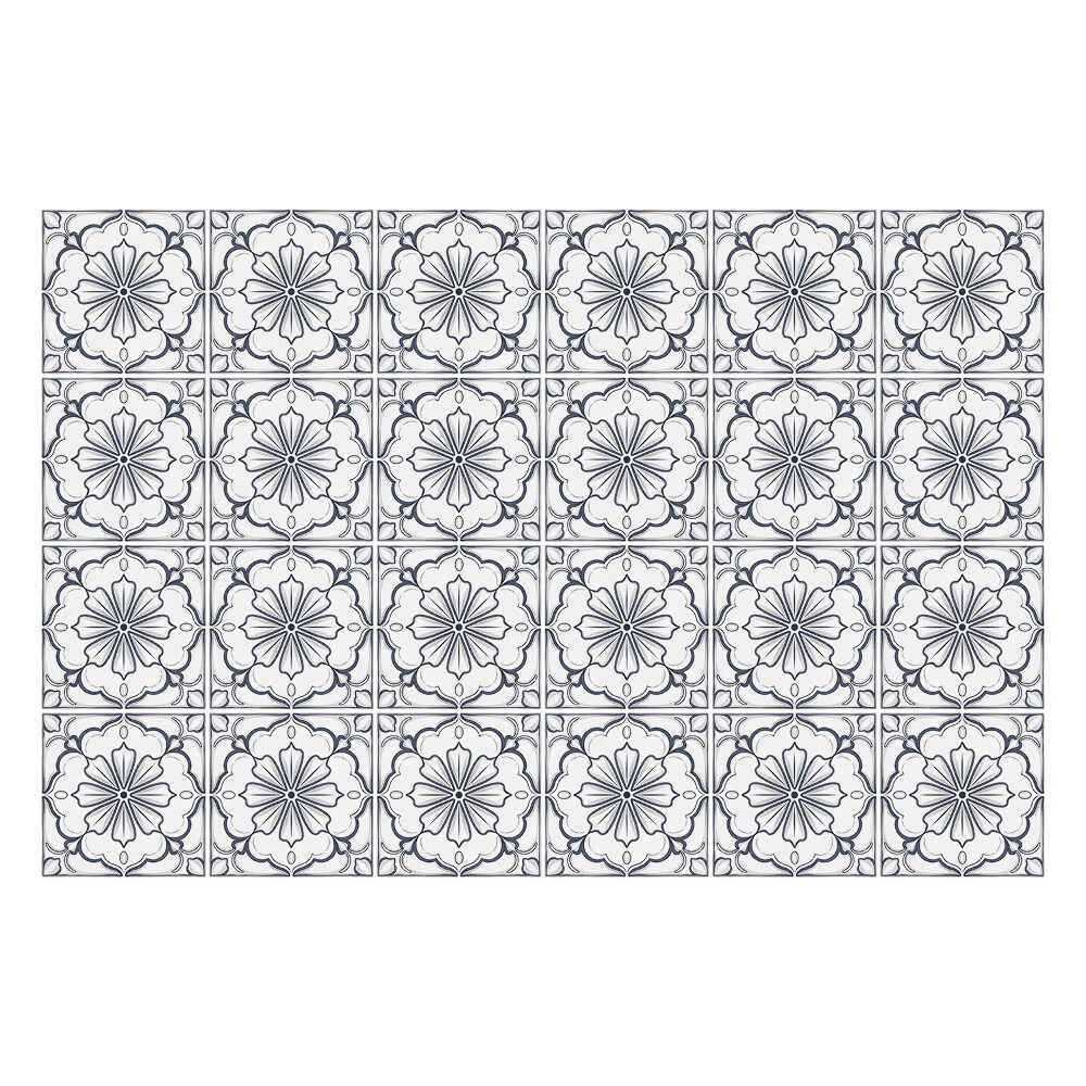 Öntapadós csempe matrica Virág díszek