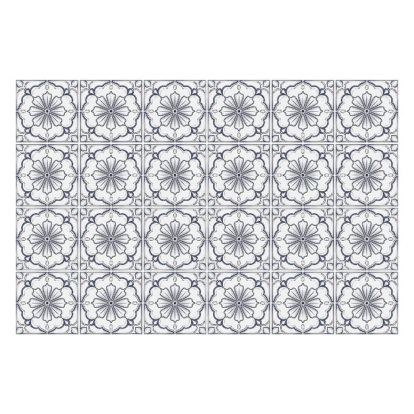 Öntapadós csempe matrica Virág díszek