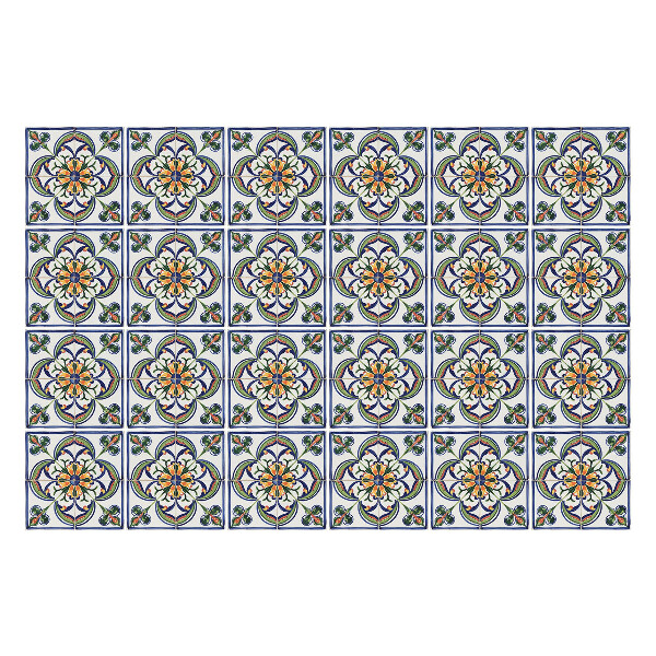 Öntapadós csempe matrica Virágdíszek elrendezésben