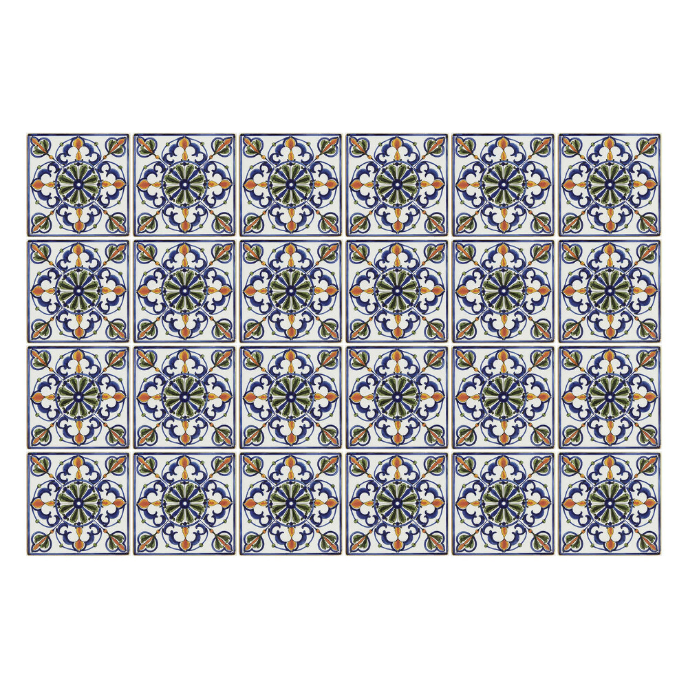 Öntapadós csempe matrica Virágdíszek hálóban