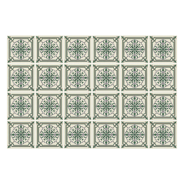 Csempe matrica Virágos díszek a keretben