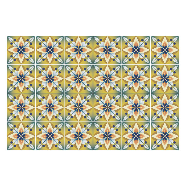 Csempe matrica Élénk motívumok a rácsban