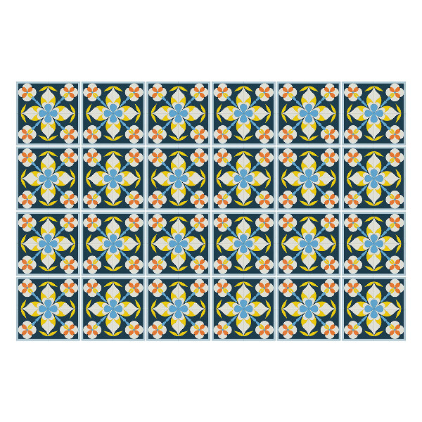 Öntapadós csempe matrica Retro vintage csempe minta