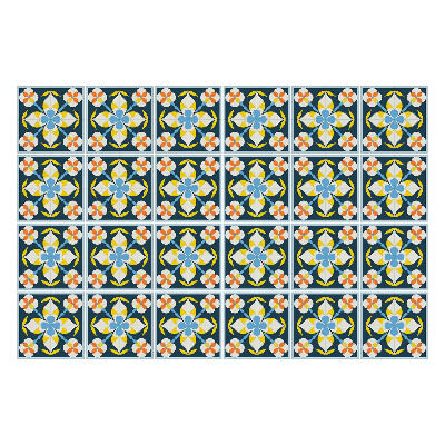 Öntapadós csempe matrica Retro vintage csempe minta