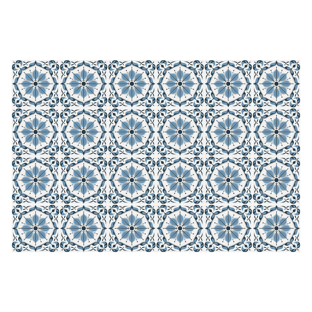 Öntapadós csempe matrica Kék csempe minta