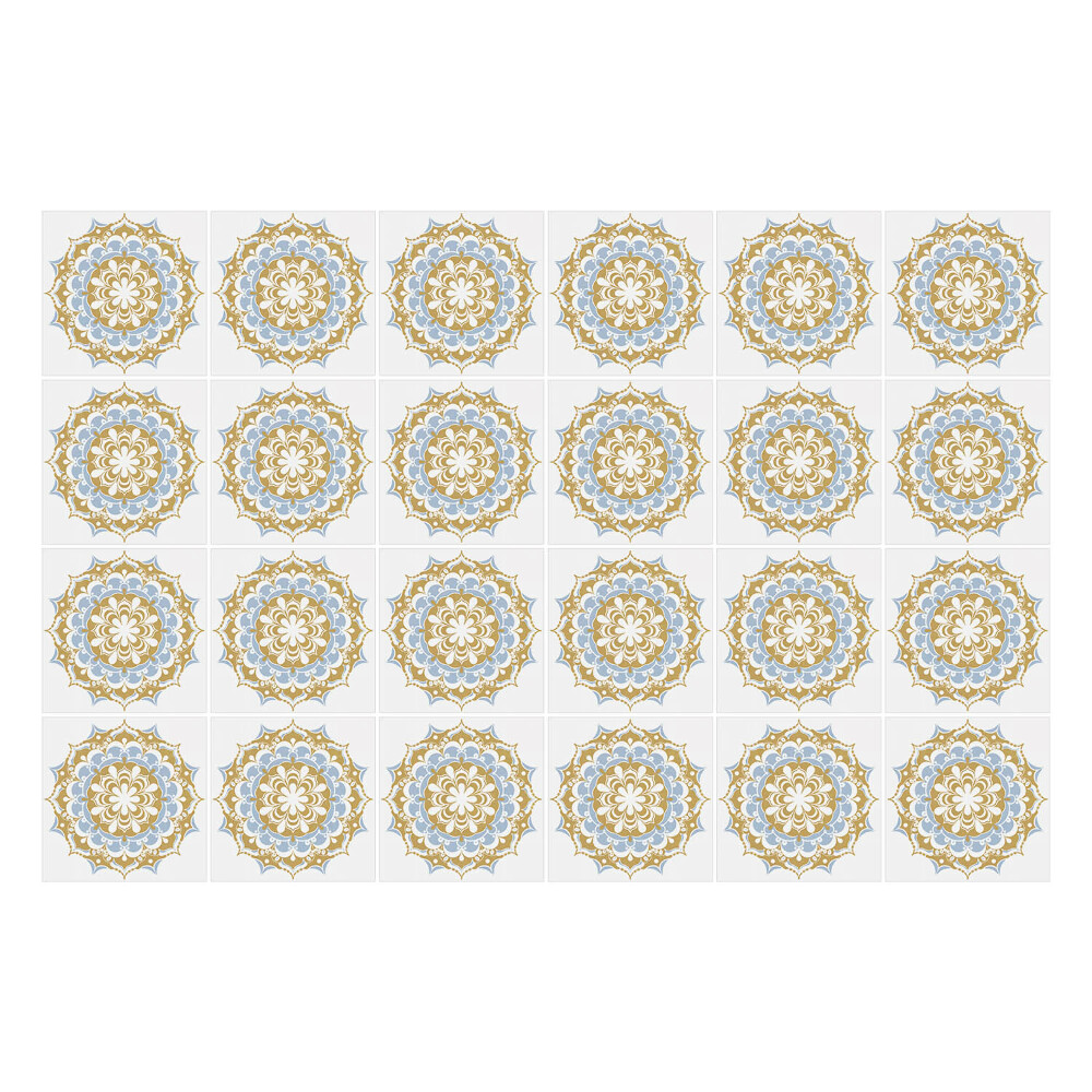 Öntapadós csempe matrica Mandala virágokkal