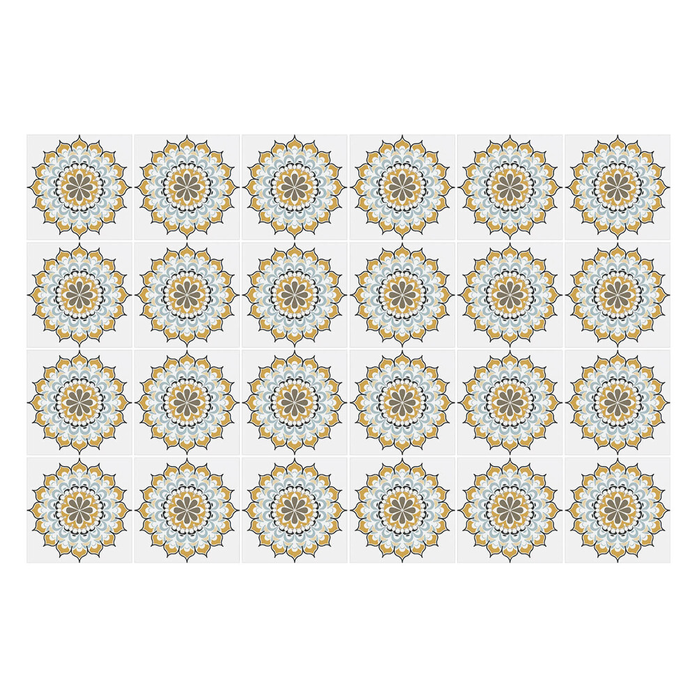 Öntapadós csempe matrica Virágos mandalák elrendezésben