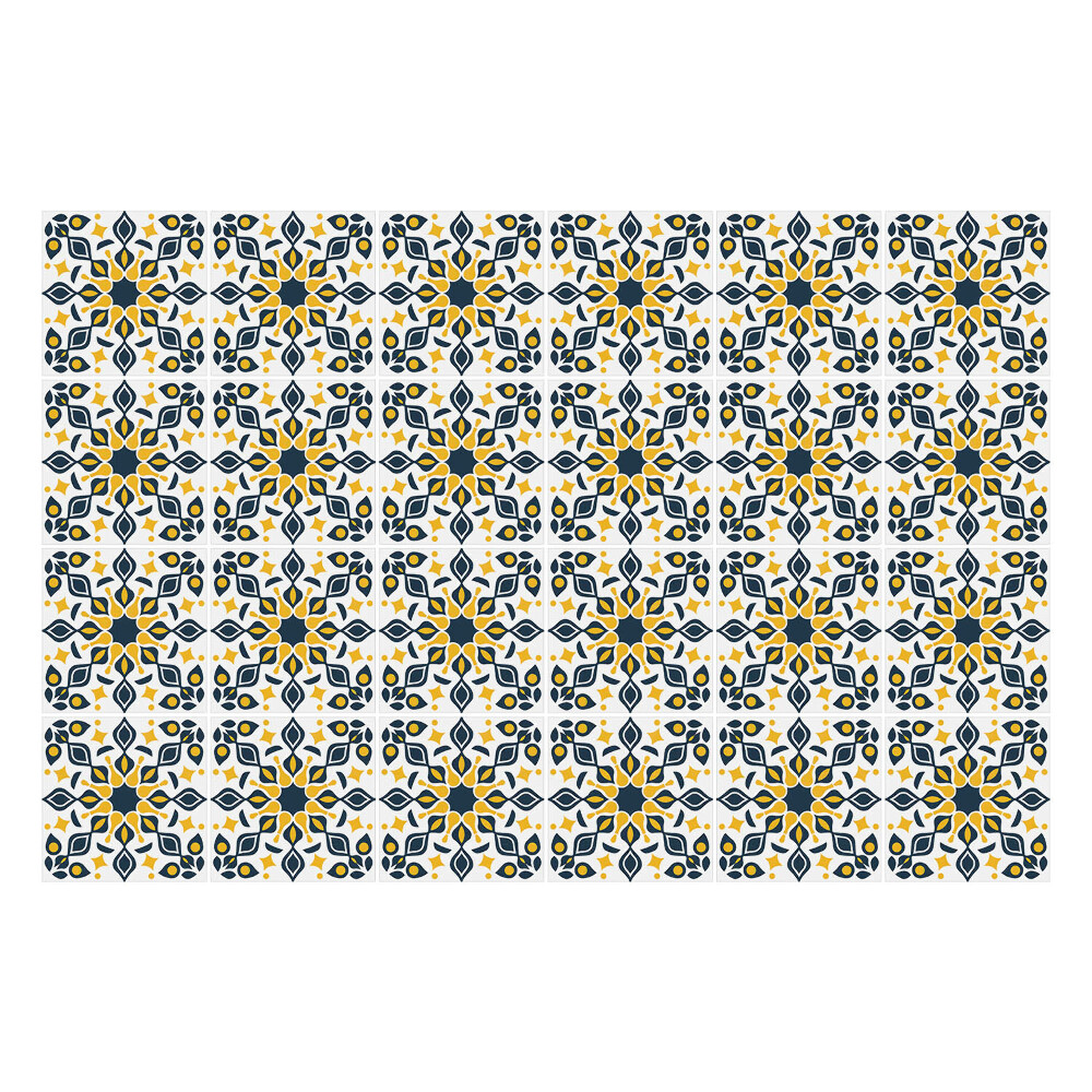 Öntapadós csempe matrica Növényi motívumok az elrendezésben