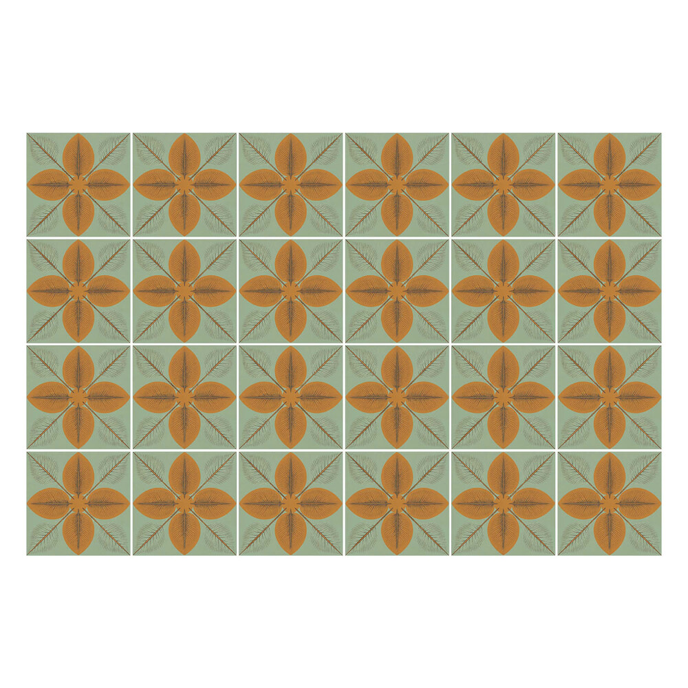 Öntapadós csempe matrica Virágmotívumok hálóban