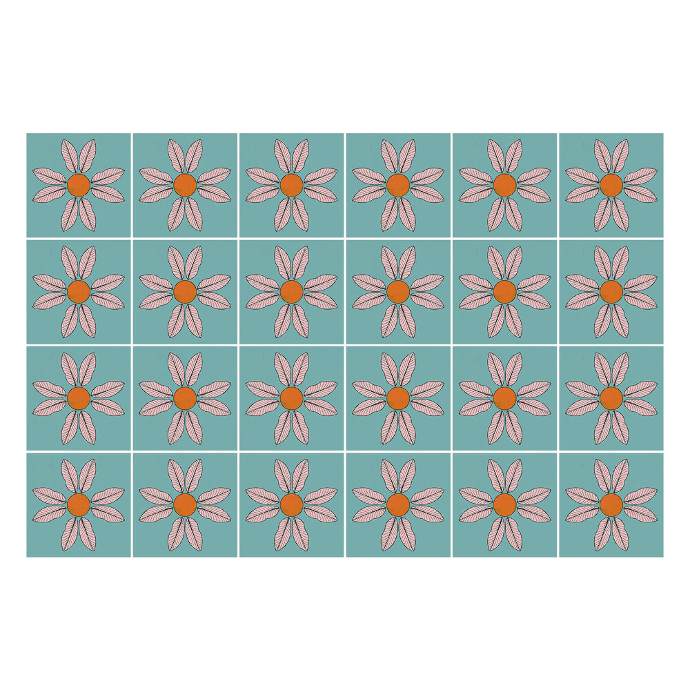 Csempe matrica Virágmotívumok az elrendezésben