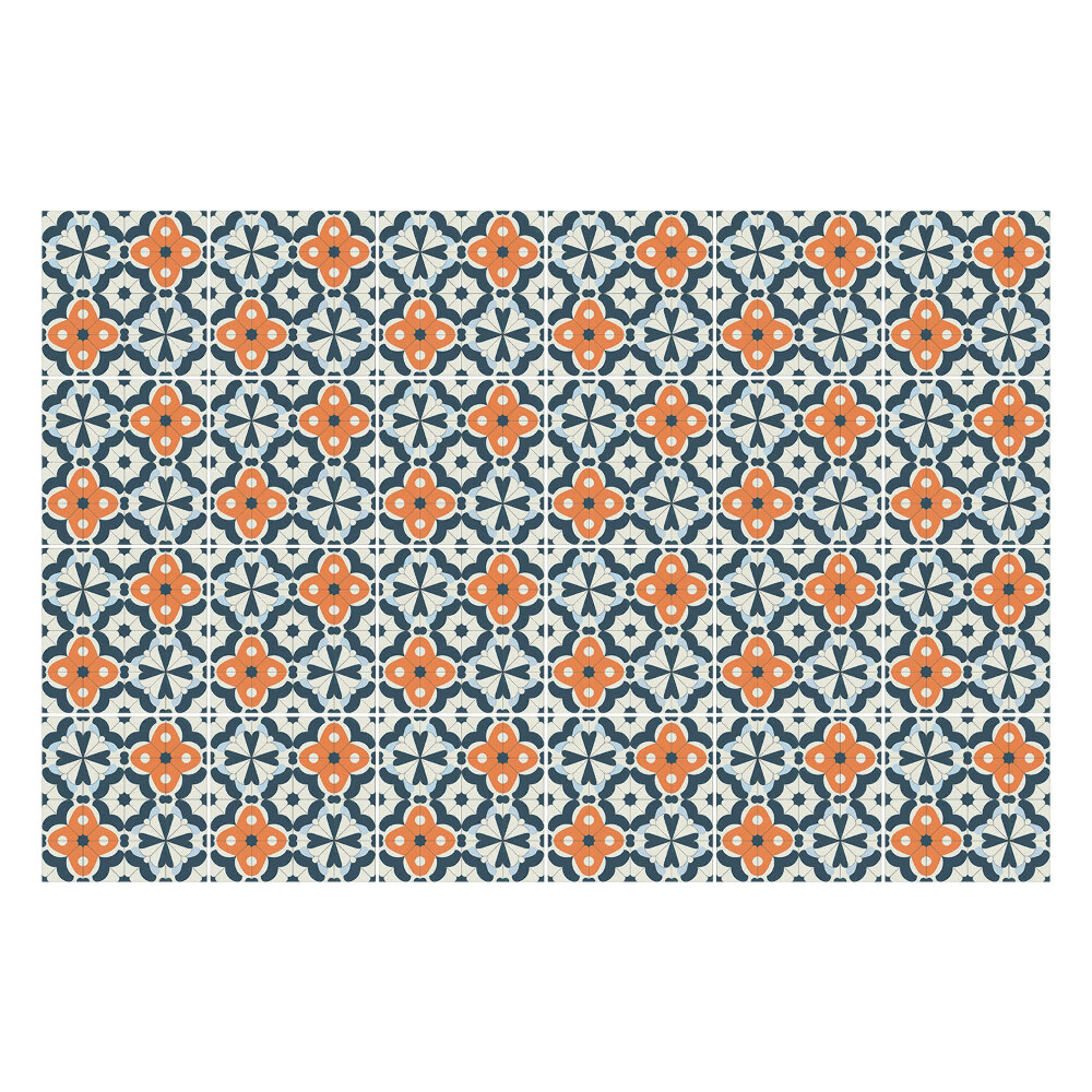 Öntapadós csempe matrica Virágmintás