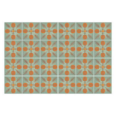 Öntapadós csempe matrica Virágmotívumok hálóban