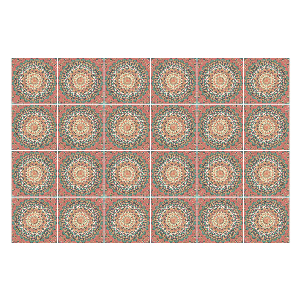 Csempe matrica Mandalák szabályos elrendezésben