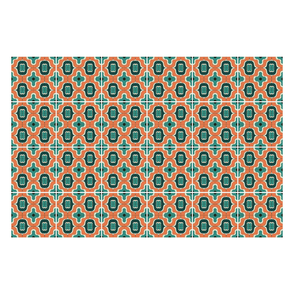 Öntapadós csempe matrica Vintage retro minta