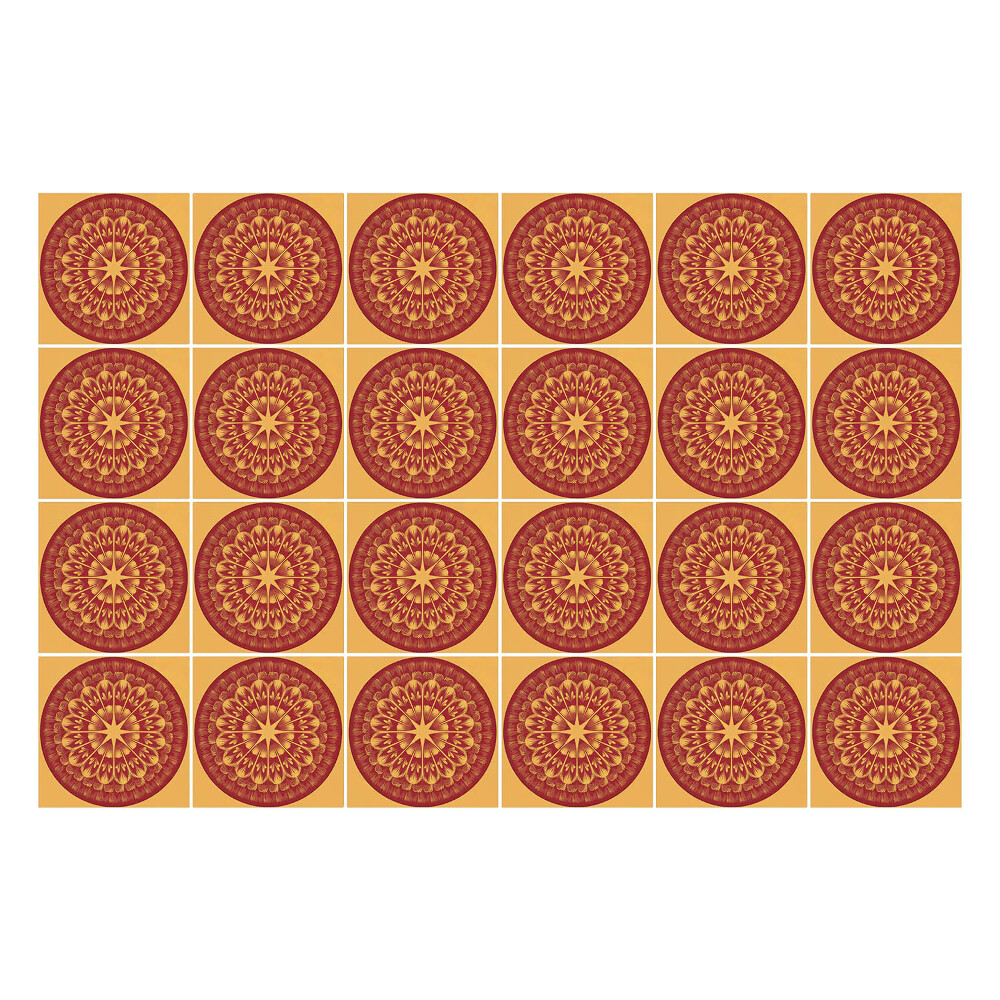 Öntapadós csempe matrica Mandalák körben