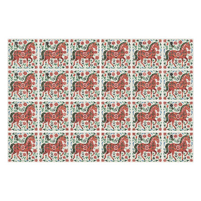 Csempe matrica Virágos elrendezésű lovak