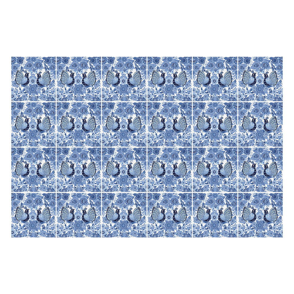 Csempe matrica Virágos motívumok pillangókkal