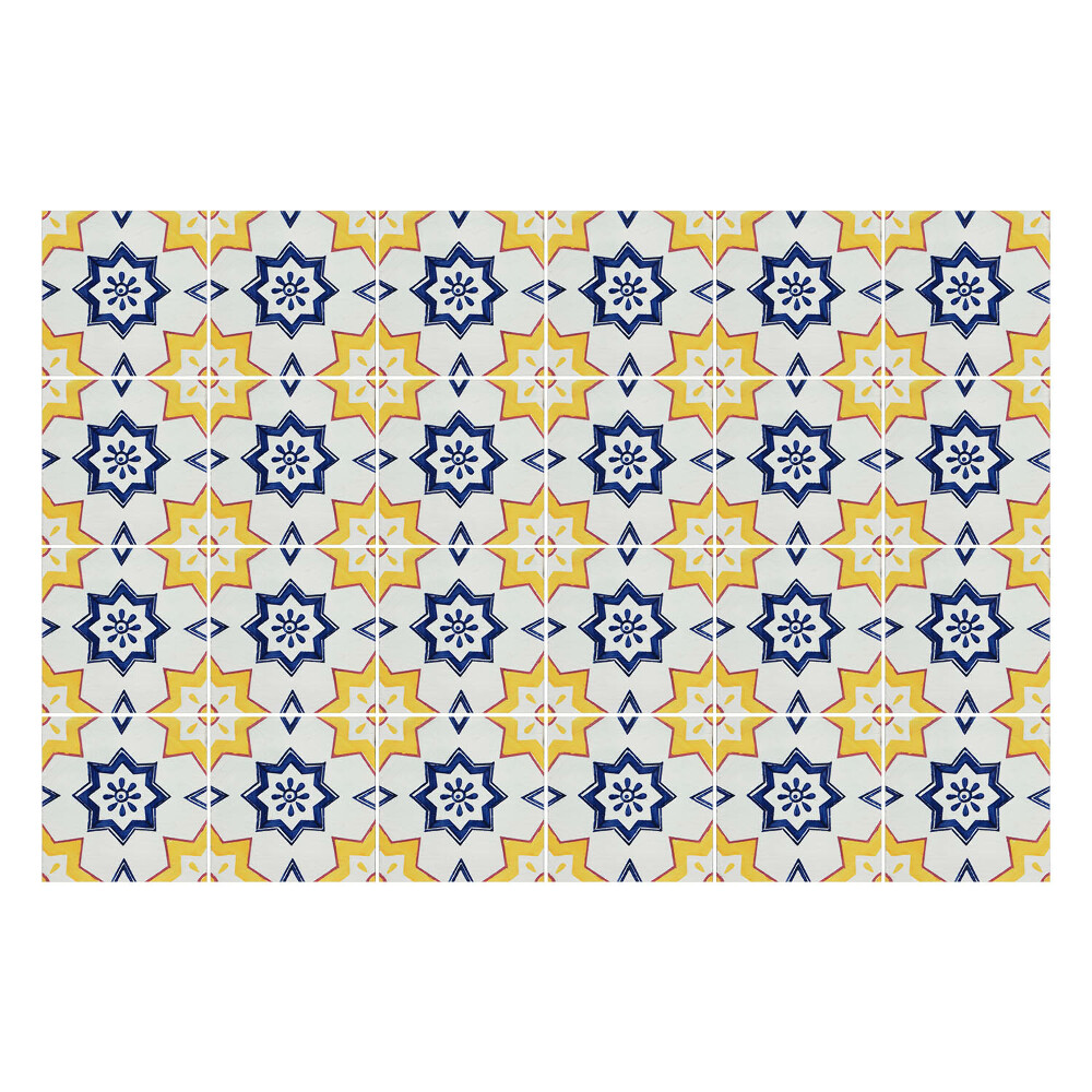 Öntapadós csempe matrica Virágos geometrikus motívumok