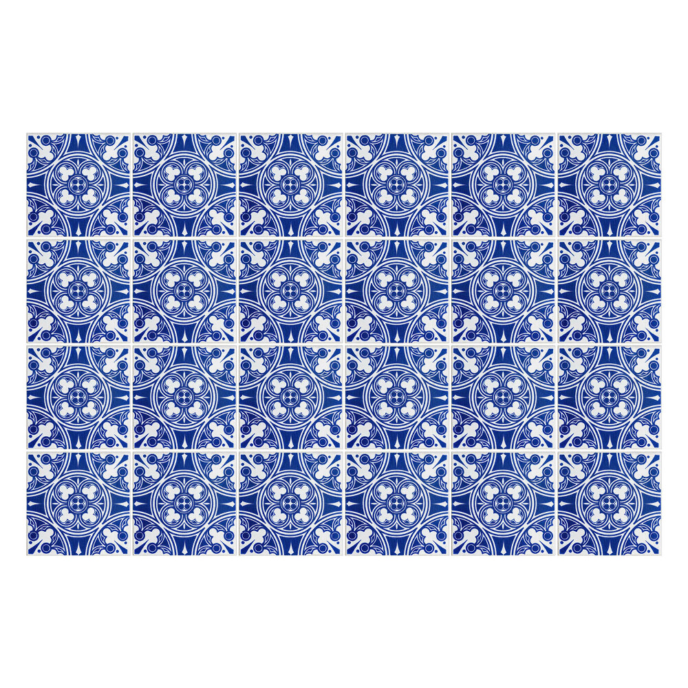 Csempe matrica Virágdíszek körökben