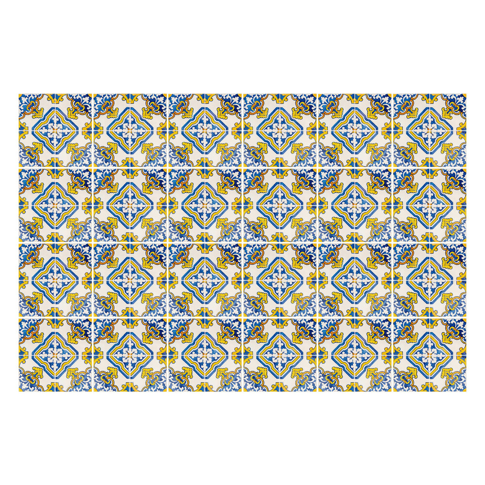 Öntapadós csempe matrica Virágmotívumok rombuszokban