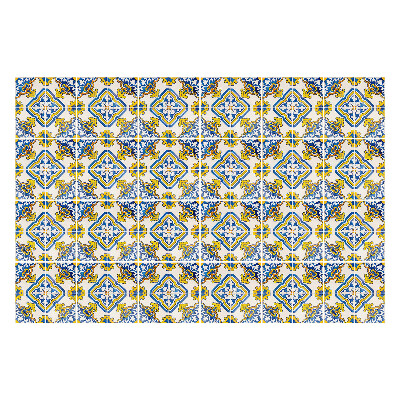 Öntapadós csempe matrica Virágmotívumok rombuszokban