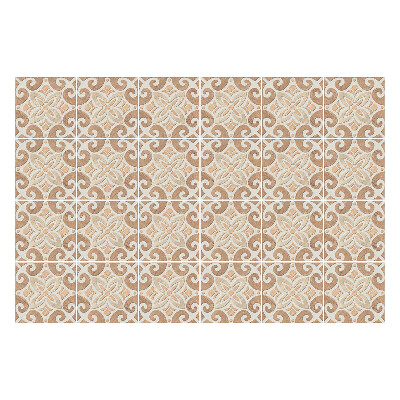 Öntapadós csempe matrica Virágdíszek hullámokkal