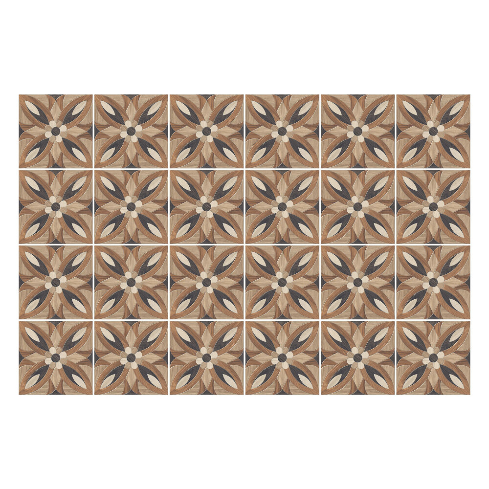 Csempe matrica Fából készült virágmotívumok