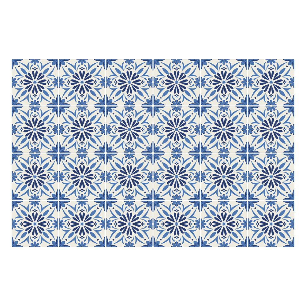 Csempe matrica Kockás virágmotívum