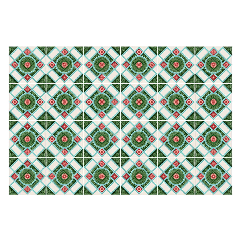 Csempe matrica Virágmotívum rombuszokban