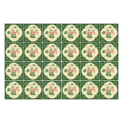 Csempe matrica Virágdíszek körökben