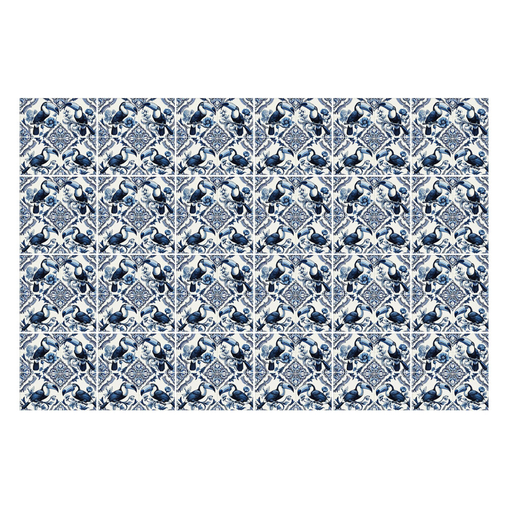 Öntapadós csempe matrica Elegáns madarak és virágok