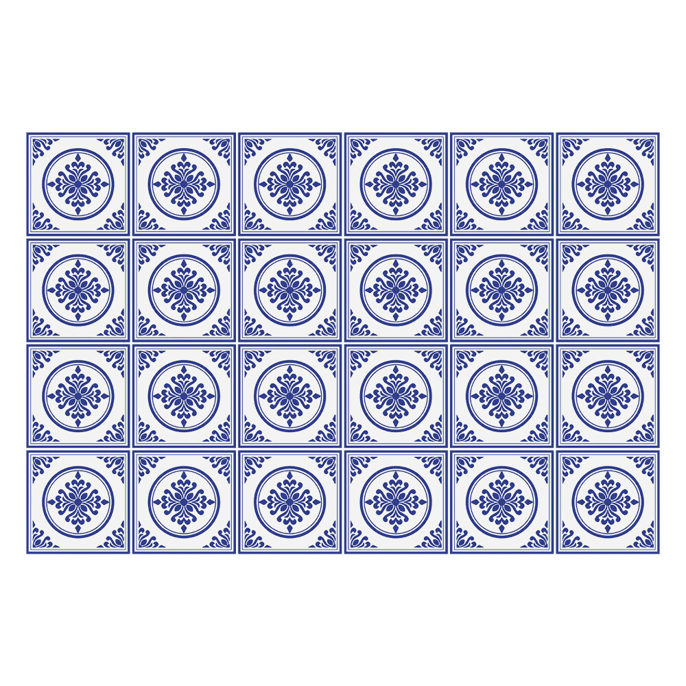 Öntapadós csempe matrica Klasszikus díszek négyzetekben