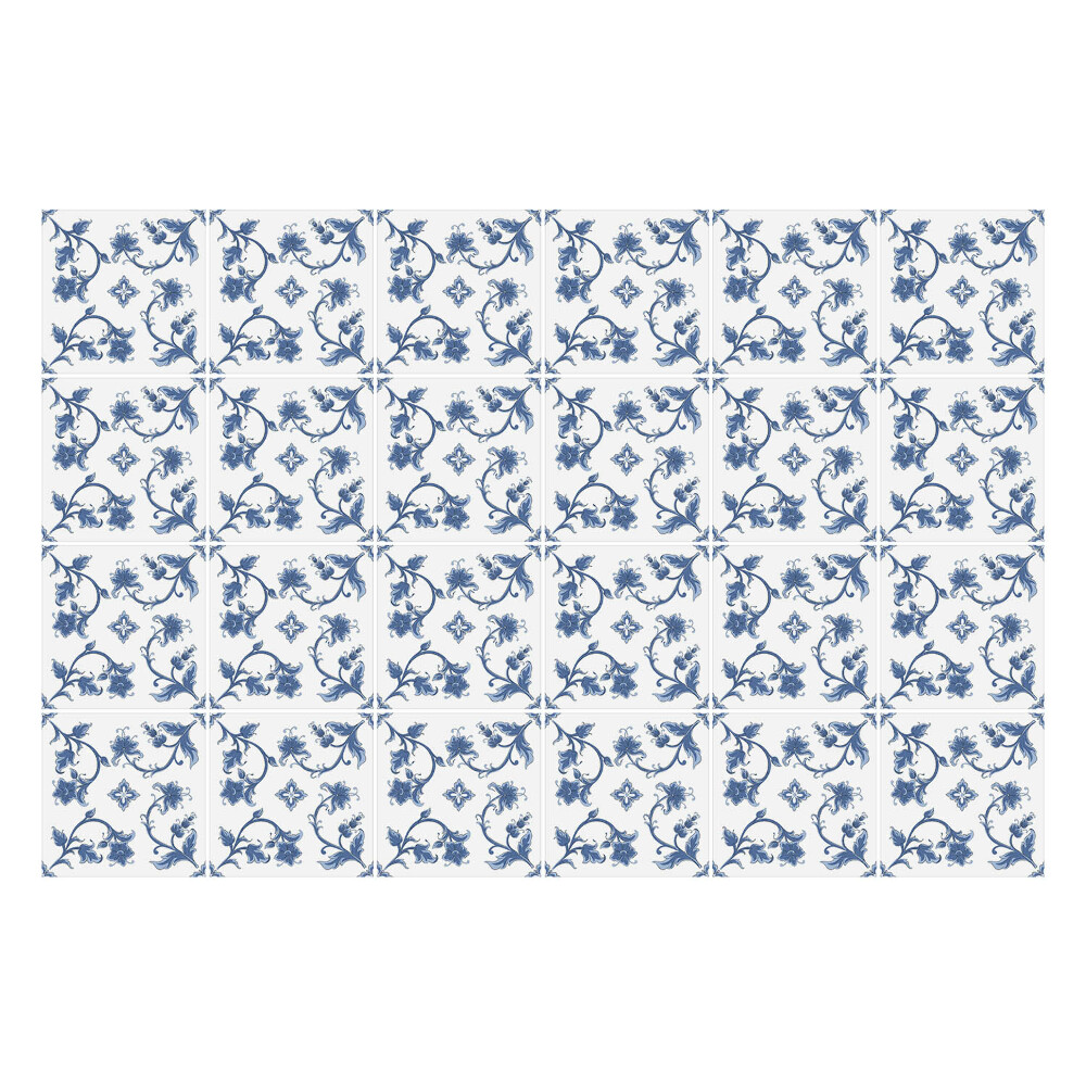 Öntapadós csempe matrica Kis virágok és levelek