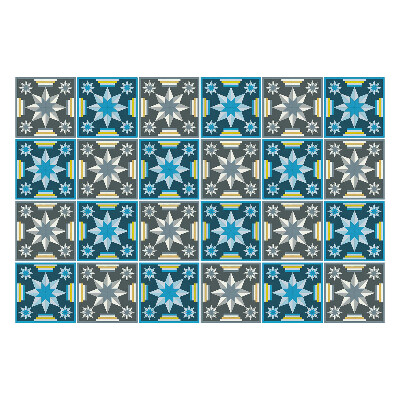 Öntapadós csempe matrica Geometriai csillagok egy rácsban