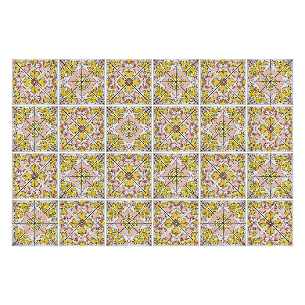 Csempe matrica Virágdíszek elrendezésben