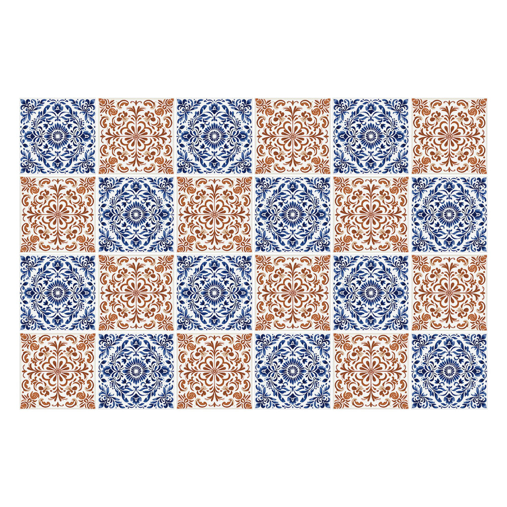 Csempe matrica Virágdíszek hálóban