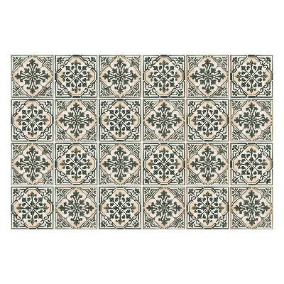 Öntapadós csempe matrica Virágdíszek hálóban