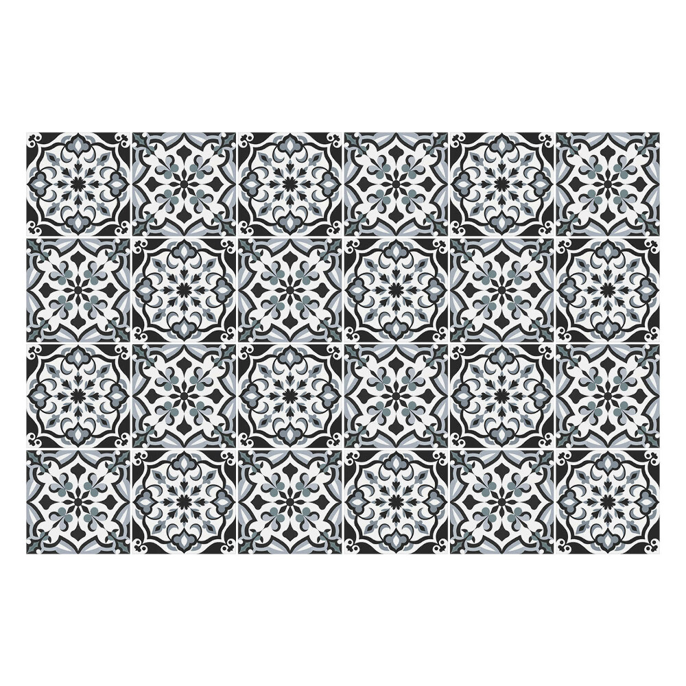 Csempe matrica Virágdíszek körökben