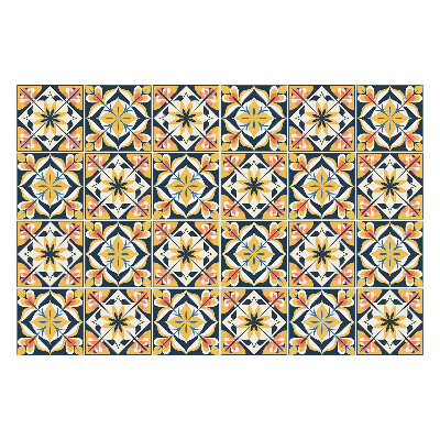 Csempe matrica Virágmotívumok az elrendezésben