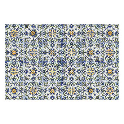 Öntapadós csempe matrica Virágdíszek hálóban