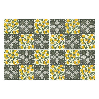 Öntapadós csempe matrica Leveles és citrusos motívumok