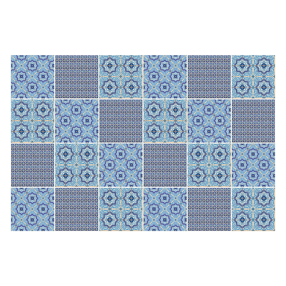 Öntapadós csempe matrica Kis kék díszek