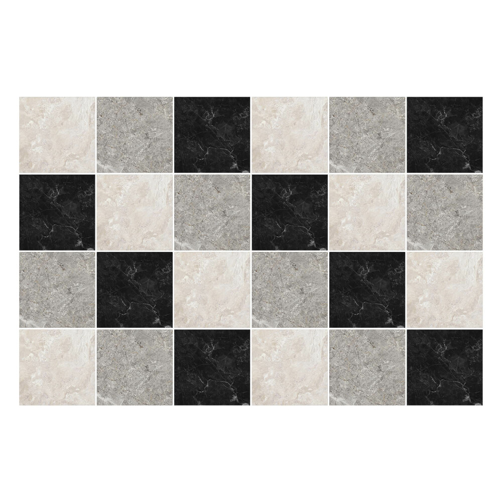 Öntapadós csempe matrica Márvány sakktábla