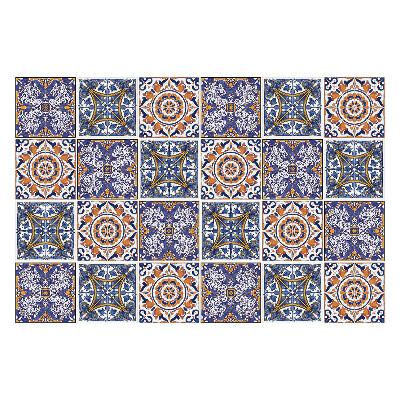 Csempe matrica Virágos és geometrikus motívumok