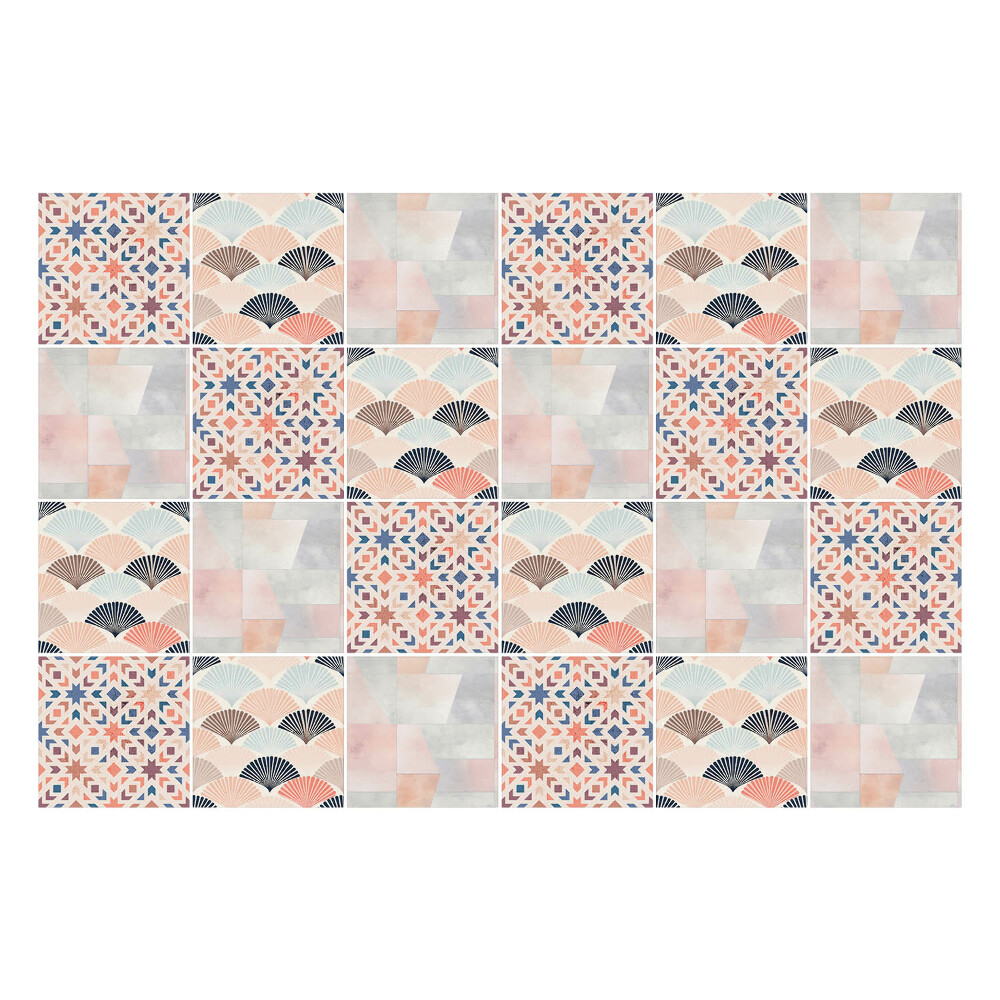 Öntapadós csempe matrica Pasztell mozaik minták