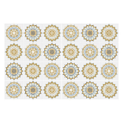 Öntapadós csempe matrica Különböző virágos mandalák