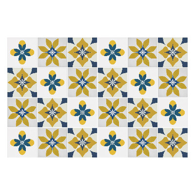 Öntapadós csempe matrica Virágos mozaik