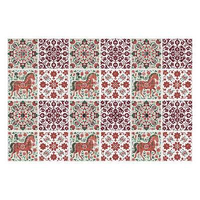 Csempe matrica Népi lovak és virágok