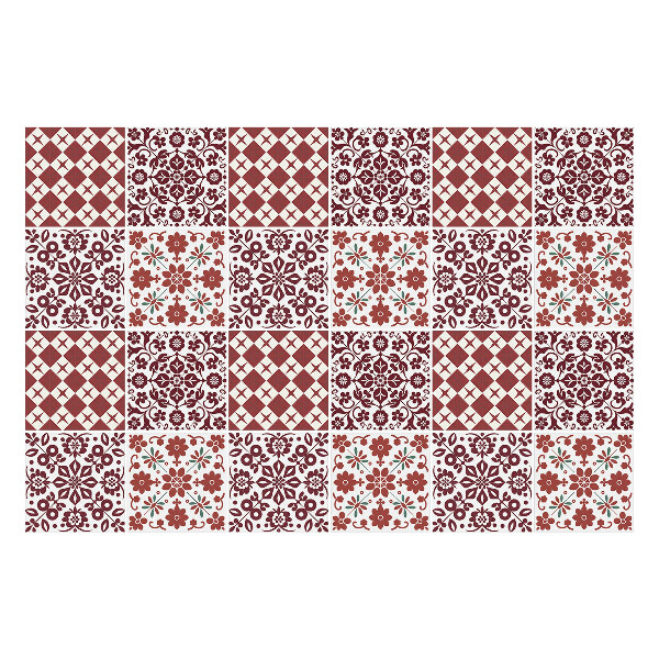Öntapadós csempe matrica Virágos és geometrikus motívumok