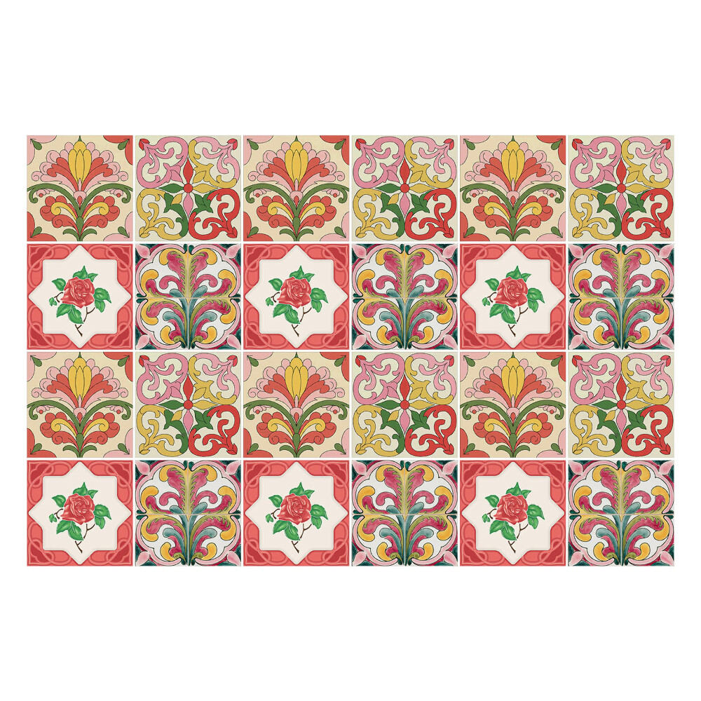 Csempe matrica Virág díszek